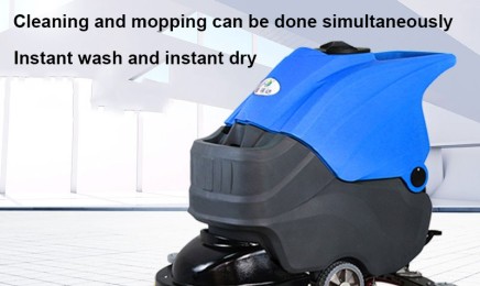 Hand-pushed floor scrubber